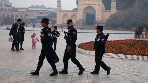 Security personnel in Xinjiang.