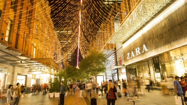 Pitt Street Mall lights, City of Sydney Christmas.