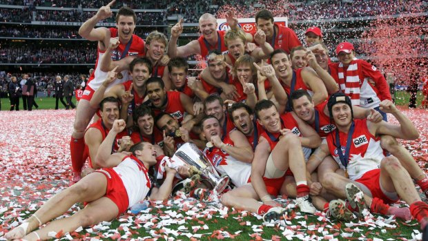 

The Sydney Swans after their breakthrough flag in 2005.