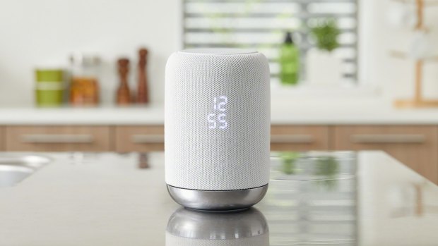 A Sony speaker that features Google Assistant. Recordings captured by smart speakers, or your phone, after the Assistant has been summoned are stored by Google.