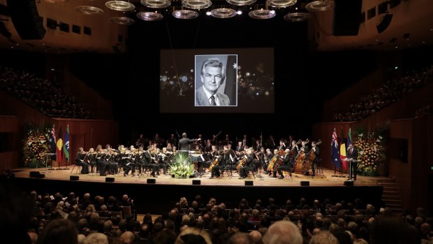 The Sydney Symphony Orchestra performing at the state memorial service for former Prime Minister Bob Hawke.