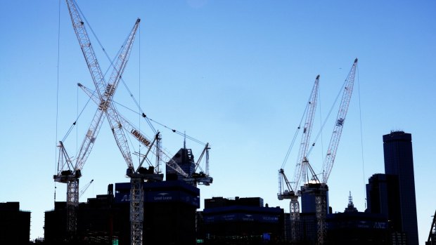 The number of cranes dotted across Melbourne is falling.