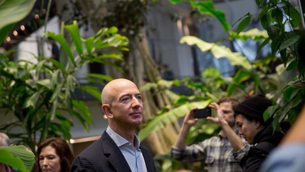 Amazon chief Jeff Bezos at the opening of the Seattle campus earlier this year. 