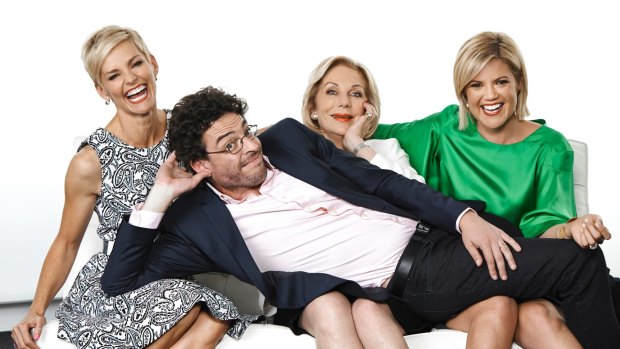 Happier times: Ita Buttrose with her former colleagues on Studio Ten.