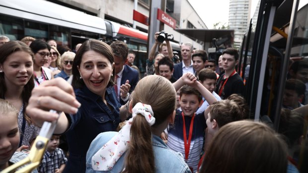 Premier Gladys Berejiklian at the official launch of the new Sydney light rail on December 14, 2019. 