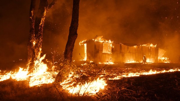 Buildings and property were lost as bushfires raced through Failford on the Mid North Coast. 