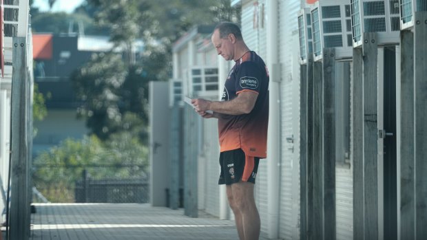 Michael Maguire was sacked by the Tigers on Tuesday, shortly after running a training session.