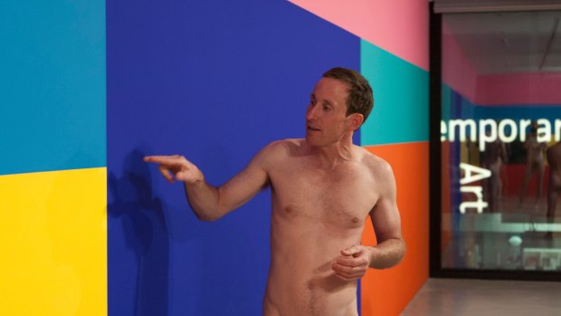 Naked tour at Museum of Contemporary Art led by artist Stuart Ringholt (pictured) in 2011. 