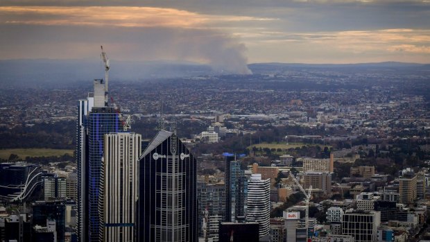 Smoke from the Coolaroo recycling factory fire of 2017 was visible from the CBD.