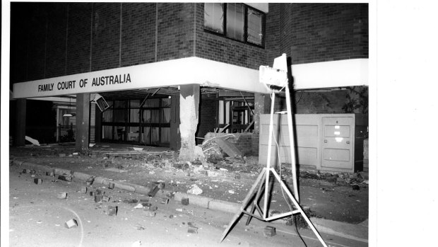 The aftermath of the Family Court bombing in Parramatta in April 1984.