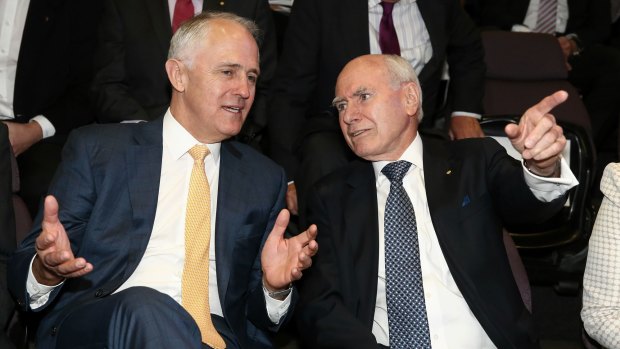 Former prime minister John Howard with Malcolm Turnbull.