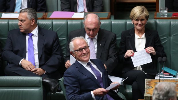 Malcolm Turnbull during question time, the day after he became prime minister. 