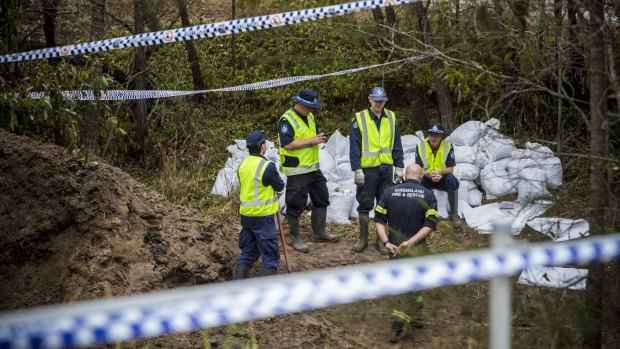 Police search a drain in hopes of finding the remains of Sharron Phillips on June 1, 2016.