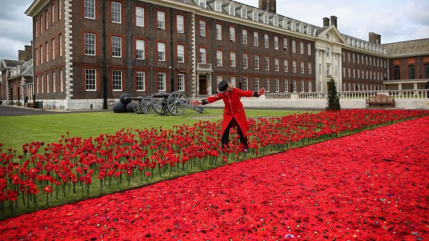 More than 300,000 poppies were "planted" at the Chelsea Flower Show in 2016.
