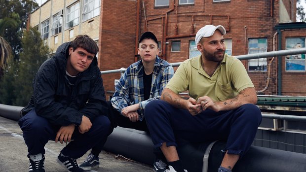 DMA's members (L-R) Johnny Took, Tommy O'Dell and Matt Mason, have a cult following in the United Kingdom. 