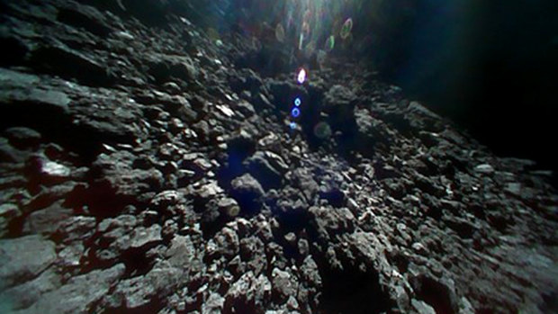 The surface of asteroid Ryugu as captured by the MINERVA rovers.