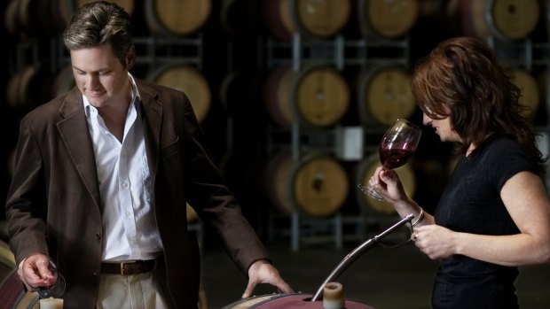 Paul Holmes a Court with chief winemaker Virginia Willcock at Vasse Felix in Cowaramup.