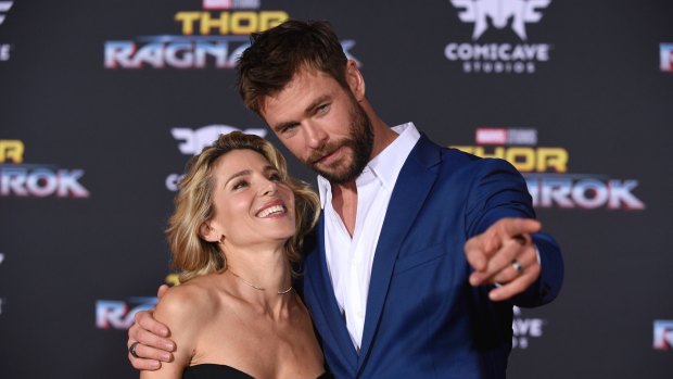Elsa Pataky and Chris Hemsworth at world premiere of Thor: Ragnarok in 2017.