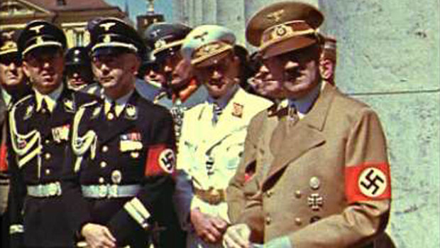Hitler and a bunch of other Nazis in Munich in 1939.