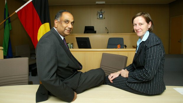 Kumar and Ann Collins as magistrates at Broadmeadows in 2003.