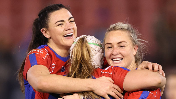 Olivia Higgins (right) will face her former team the Roosters on Sunday.
