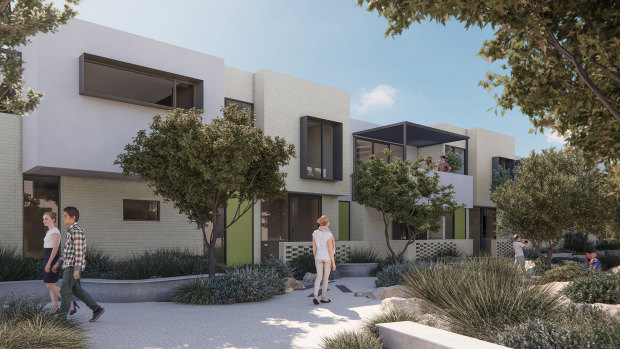 An artist's impression of the Salt Lane medium-density housing planned for the Shoreline Estate in North Coogee.