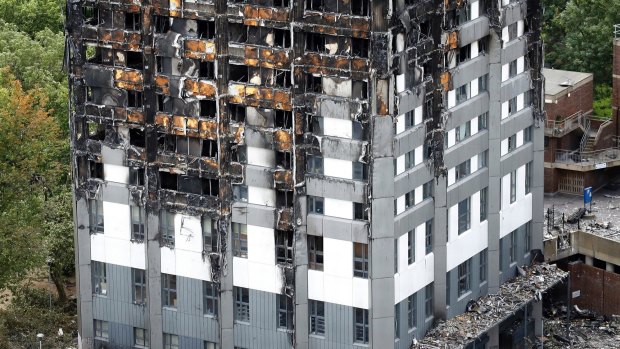The burnt Grenfell Tower