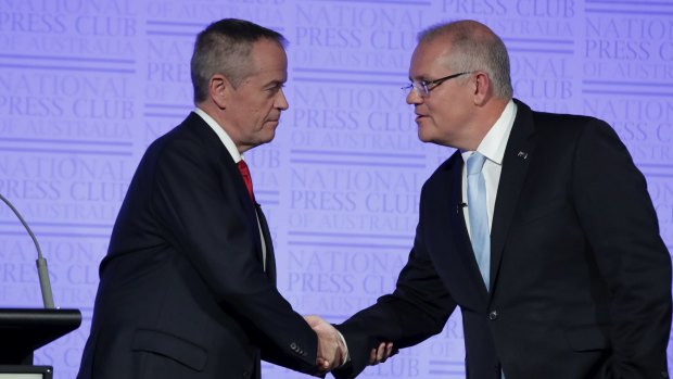 Leaders' debate with Prime Minister Scott Morrison and Opposition Leader Bill Shorten at the National Press Club.