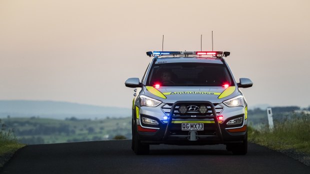 A pedestrian suffered life-threatening injuries after being struck by a car near Ipswich on Saturday night.