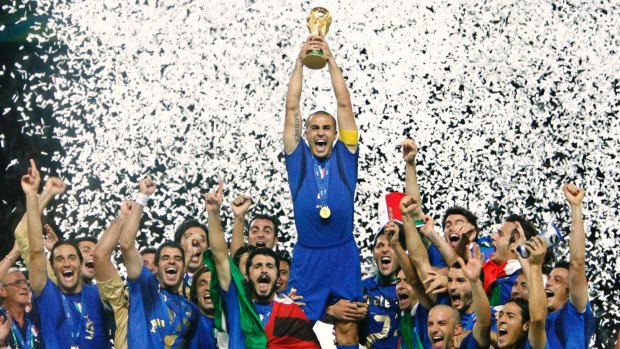 Distant memory: Italy celebrate winning the 2006 World Cup.