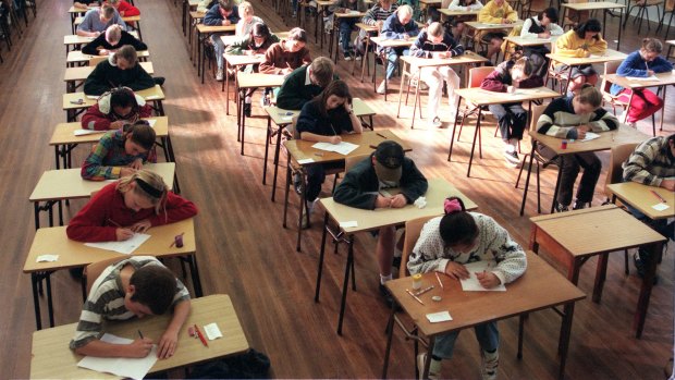 Students sit the selective high school test.