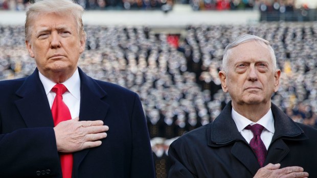 Donald Trump and Defence Secretary Jim Mattis in happier times: two weeks ago.