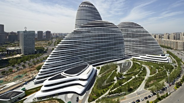 Zaha Hadid's Wangjing SOHO building in Beijing.