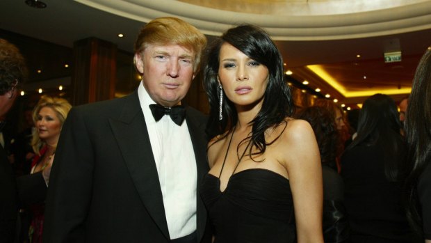 Donald Trump and then partner Melania Knauss attend a charity event in 2004.