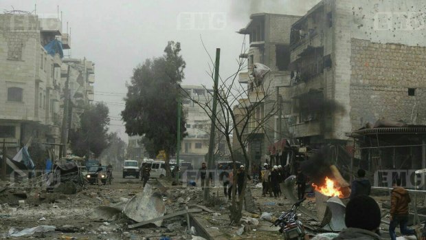 An attack by Russian airstrikes in southern Idlib province forced thousands of civilians to flee towards the border with Turkey earlier this year.