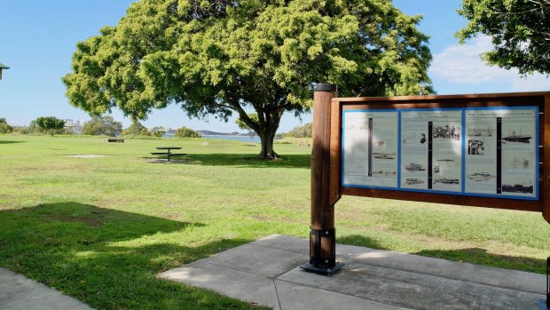 The information board at Myrtletown Reserve tells of the area’s glorious past.