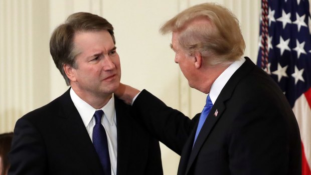 President Donald Trump with Brett Kavanaugh, one of his two Supreme Court nominees.