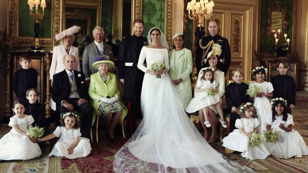 The Duke and Duchess of Sussex and family during happier times following their 2018 wedding. 