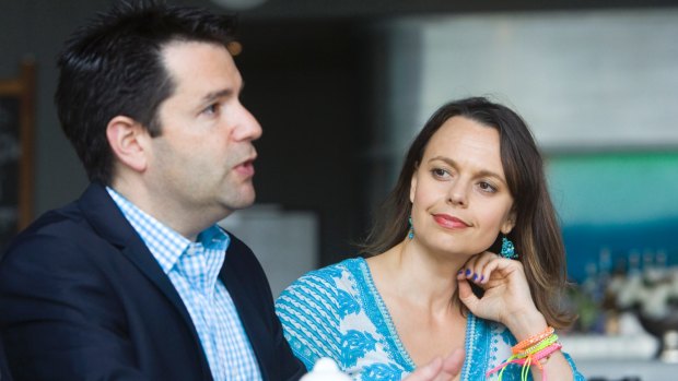 Mia Freedman and her husband Jason Lavigne in 2012.