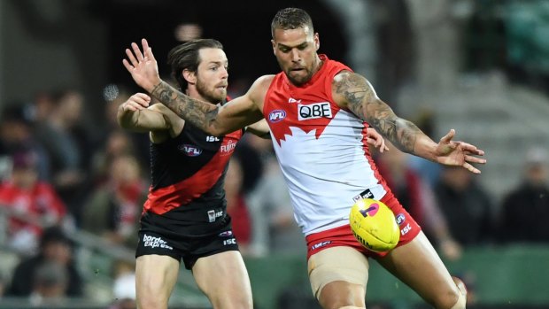 Bombs away: Lance Franklin has been a prolific scorer against Essendon, more so than against any other club.