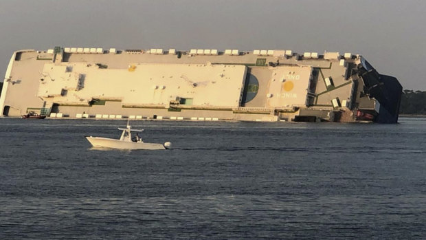 The Golden Ray will be chopped up and its pieces lifted onto a barge for removal.