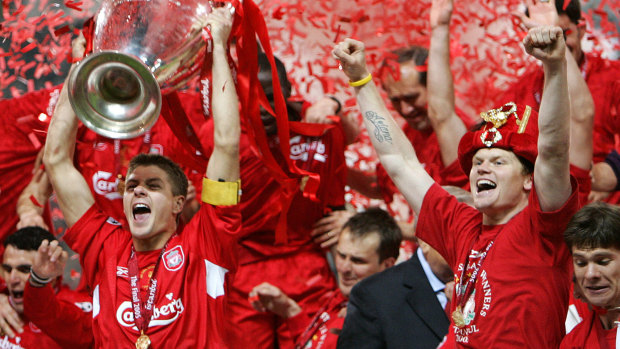 Magic moment: Liverpool claim the 2005 Champions League.