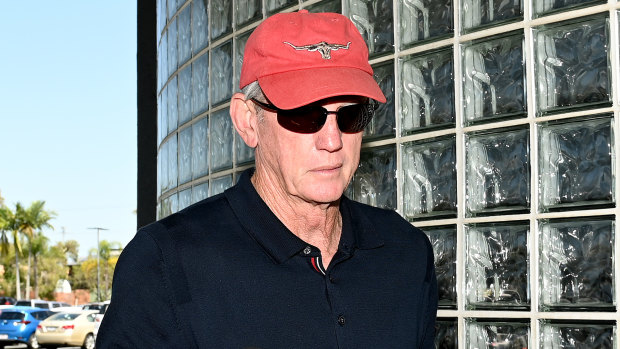 Wayne Bennett arrives for a meeting at the Redcliffe Leagues Club on Friday.