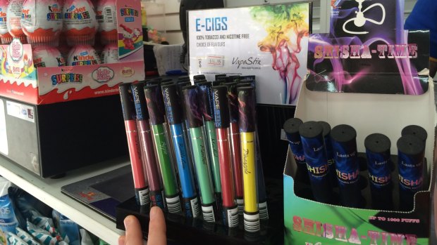 E-cigarettes sold alongside chocolates in a Sydney convenience store