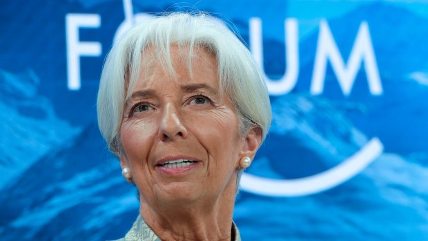 International Monetary Fund managing director Christine Lagarde at Davos, Switzerland.