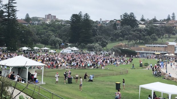 Revellers at Bronte Beach on Christmas Day during the COVID-19 pandemic.