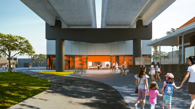 An artist's impression of the Coburg Station southern undercroft.