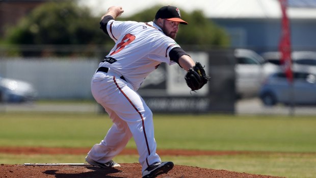 Canberra Cavalry pitcher Frank Gailey. 
