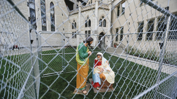 Christ Church Cathedral in Indianapolis has recently erected a diorama of Mary, Joseph and the baby Jesus in a cage in protest over the Trump administration's immigration policy.