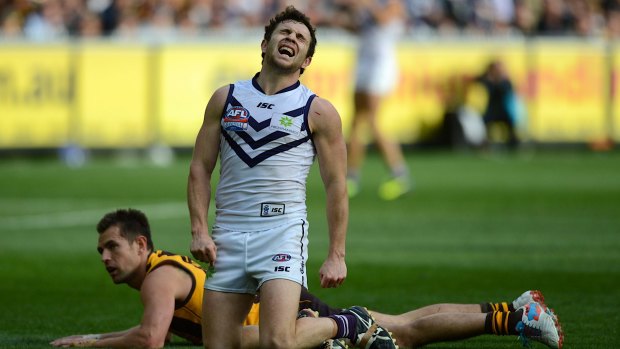 Hayden Ballantyne was left gutted after several missed chances in the 2013 AFL Grand Final against Hawthorn.